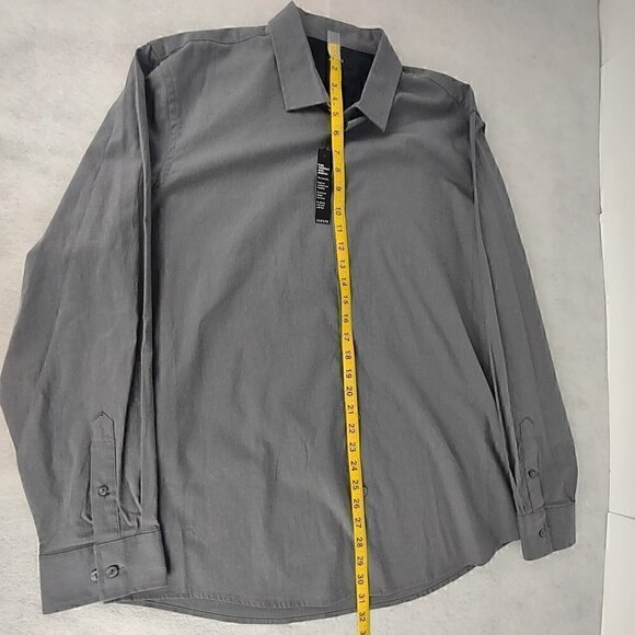 Alfani Men's Gray, Cotton Blend, Button-Up Dress Shirt. Size XL (NWT) - Picture 10 of 13
